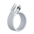 Кабел за данни – Mcdodo (CA-6942) – със светлина при зареждане, USB-C → Lightning, прозрачен кабел, 36W, 1.2m – Бял