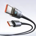 Кабел за данни – Mcdodo (CA-5580) – със светлина при зареждане, USB-C → USB-C, прозрачен, 100W, 1.2m – Черен
