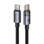 Кабел за данни – Mcdodo (CA-5580) – със светлина при зареждане, USB-C → USB-C, прозрачен, 100W, 1.2m – Черен