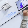Кабел за данни – Mcdodo (CA-5581) – със светлина при зареждане, USB-C → USB-C, прозрачен, 100W, 1.2m – Desert Gold