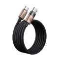Кабел за данни – Mcdodo (CA-5581) – със светлина при зареждане, USB-C → USB-C, прозрачен, 100W, 1.2m – Desert Gold