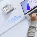 Кабел за данни – Mcdodo (CA-5582) – със светлина при зареждане, USB-C → USB-C, прозрачен, 100W, 1.2m – Бял