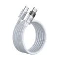 Кабел за данни – Mcdodo (CA-5582) – със светлина при зареждане, USB-C → USB-C, прозрачен, 100W, 1.2m – Бял