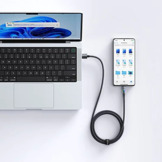 Кабел за данни – Mcdodo (CA-8180) – с 7 цветни светлини, USB-A → USB-C, 6A, 1.2m – Черен