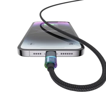 Кабел – Mcdodo (CA-8190) – със 7 цветни светлини, USB-C → Lightning, 36W, 3A, 1.2m – Черен