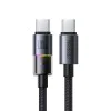 Кабел за данни – Mcdodo (CA-8200) – с 7 цветни светлини, USB-C → USB-C, 100W, 5A, 1.2m – Черен