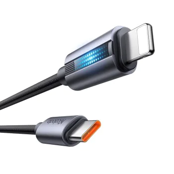 Кабел за данни – Mcdodo (CA-5710) – с дишаща светлина, USB-C → Lightning, 36W, 3A, 1.2m – Черен