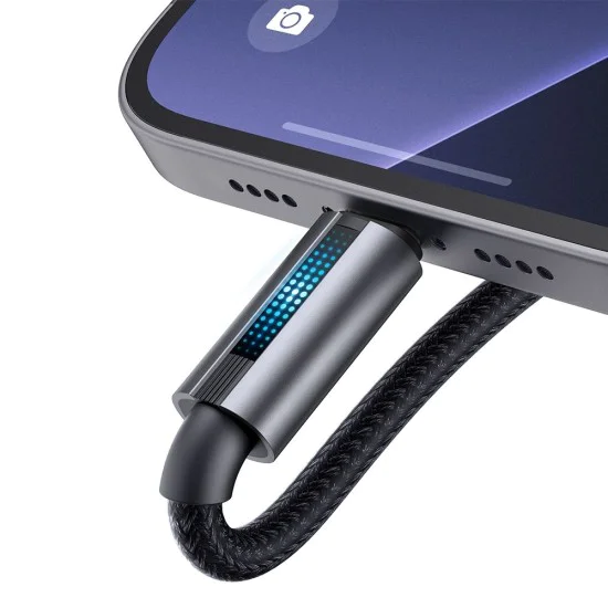 Кабел за данни – Mcdodo (CA-5740) – с дишаща светлина, USB-C → USB-C, 100W, 5A, 1.2m – Черен