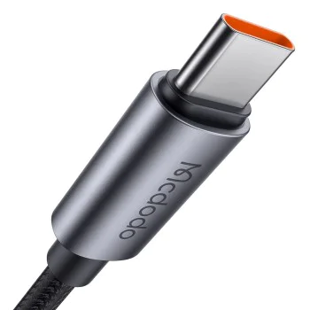Кабел за данни – Mcdodo (CA-5740) – с дишаща светлина, USB-C → USB-C, 100W, 5A, 1.2m – Черен