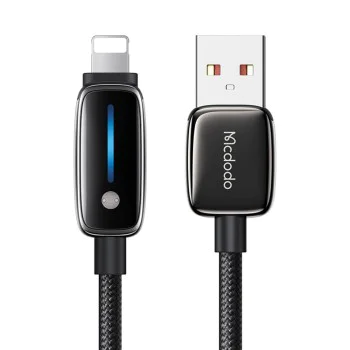 Кабел за данни – Mcdodo (CA-0010) – Auto Brightness, USB-A → Lightning, 3A, 1.2m – Черен
