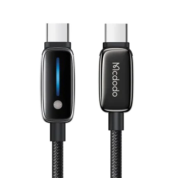 Кабел за данни – Mcdodo (CA-0100) – Auto Brightness, USB-C → USB-C, 100W, 5A, 1.2m – Черен