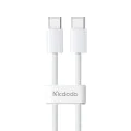 Кабел за данни – Mcdodo (CA-5690) – USB-C → USB-C, PD бързо зареждане, 3A, 60W, 480Mbps, 1m – Бял