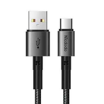 Кабел за данни – Mcdodo (CA-3590) – Type-C → USB-A, PD бързо зареждане, 3A, 100W, 1.2m – Черен