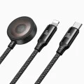Кабел 3в1 O Series – Mcdodo (CA-4940) – USB-C → Lightning/USB-C/зарядно за Apple Watch, 100W, 1.2m – Черен