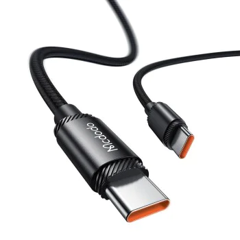 Кабел за данни – Mcdodo (CA-3680) – Type-C → Type-C, бързо зареждане, 5A, 240W, 1.2m – Черен