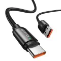 Кабел за данни – Mcdodo (CA-4730) – USB-A → Type-C, бързо зареждане, 6A, 120W, LED индикатор, 1.5m – Черен