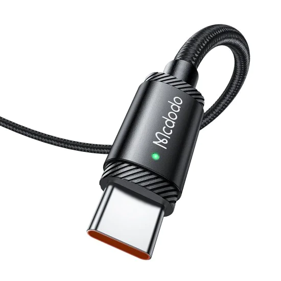 Кабел за данни – Mcdodo (CA-4730) – USB-A → Type-C, бързо зареждане, 6A, 120W, LED индикатор, 1.5m – Черен