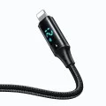 Кабел за данни – Mcdodo (CA-1060) – USB 2.0 → Lightning, цифров дисплей, найлон оплетка, алуминий, 3A, 1.2m – Черен
