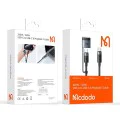 Кабел 2-в-1 – Mcdodo (CA-0140) – USB-C → USB-C + MagSafe 3, 240W, LED, 2m – Черен