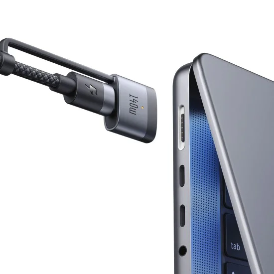 Кабел 2-в-1 – Mcdodo (CA-0140) – USB-C → USB-C + MagSafe 3, 240W, LED, 2m – Черен