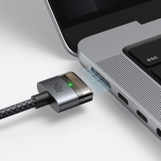 Магнитен кабел – Mcdodo (CA-2070) – USB-C → MagSafe 3, 140W, LED, 2m – Черен