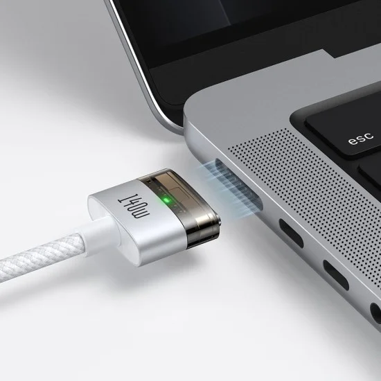 Магнитен кабел – Mcdodo (CA-2071) – USB-C → MagSafe 3, 140W, LED, 2m – Бял