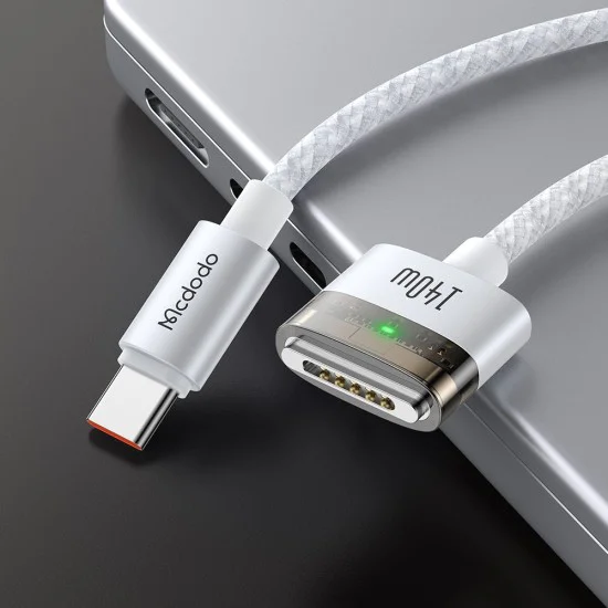 Магнитен кабел – Mcdodo (CA-2071) – USB-C → MagSafe 3, 140W, LED, 2m – Бял