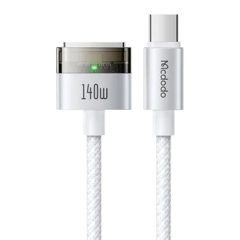 Магнитен кабел – Mcdodo (CA-2071) – USB-C → MagSafe 3, 140W, LED, 2m – Бял