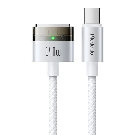 Магнитен кабел – Mcdodo (CA-2071) – USB-C → MagSafe 3, 140W, LED, 2m – Бял