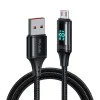 Кабел за данни – Mcdodo (CA-1070) – USB 2.0 → Micro-USB, цифров дисплей, найлон оплетка, алуминий, 3A, 1.2m – Черен