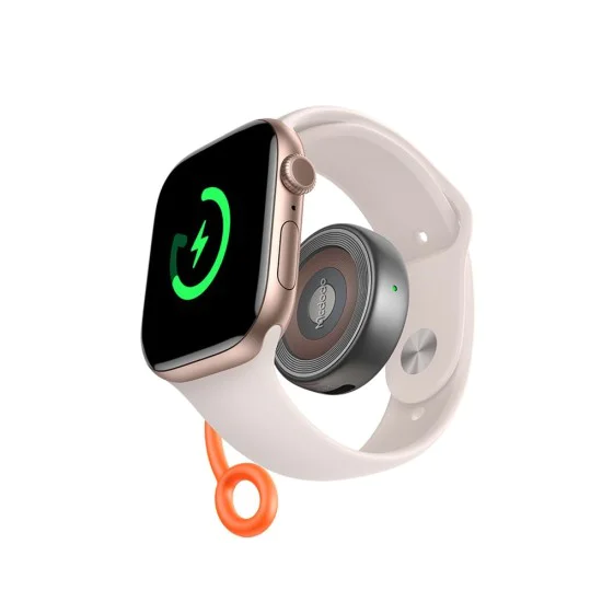Безжично зарядно – Mcdodo (CH-6840) – за Apple Watch, двоен вход, 2.5W, силиконова връзка против изгубване – Черен