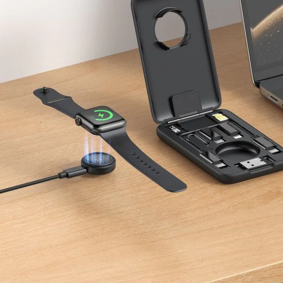 Органайзер 8в1 – Mcdodo (CH-2440) – със зарядно за Apple Watch, бързо зареждане, преносим дизайн – Черен