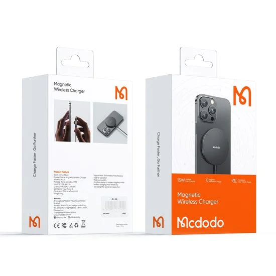 Безжично зарядно Moon Series – Mcdodo (CH-4360) – магнитно, 15W, ултратънък дизайн – Черен