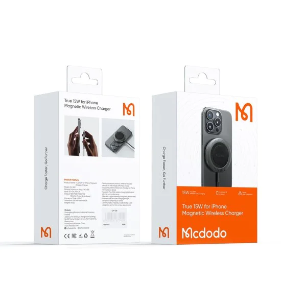 Безжично зарядно – Mcdodo (CH-5490) – магнитно, за iPhone, 15W, 1m – Черен