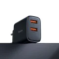 Стенен адаптер Beryllium Series – Mcdodo (CH-5070) – 2× USB-A, 12W, 2A, огнеупорен PC – Черен