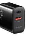Стенен адаптер – Mcdodo (CH-0921) – двоен порт, 33W, бързо зареждане, огнеупорен PC – Черен