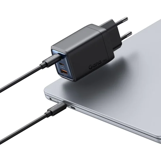 Стенен адаптер Gana Mini Series – Mcdodo (CH-0970) – 2× USB-C, 1× USB-A, 67W, GaN технология – Черен