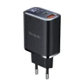 Стенен адаптер – Mcdodo (CH-2180) – 2× USB-C, 1× USB-A, 30W, бързо зареждане, цифров дисплей – Черен