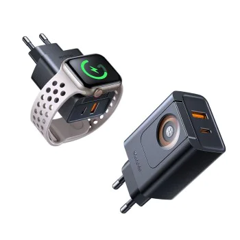 Стенен адаптер Travel Companion Series – Mcdodo (CH-3700) – с вградено Apple Watch зарядно, 30W, USB-A/C – Черен