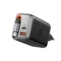 Стенен адаптер FreeGo Series – Mcdodo (CH-4100) – вграден USB-C прибиращ кабел, USB-A/C, 67W, цифров дисплей, 65cm – Черен