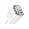 Стенен адаптер FreeGo Series – Mcdodo (CH-4103) – вграден USB-C прибиращ кабел, USB-A/C, 67W, цифров дисплей, 65cm – Бял