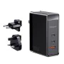 Пътнически адаптер – Mcdodo Nuc AR Power Series (CH-8101 Pro) – UK/US/EU, 2× Type-C, USB-A, 100W, GaN – Черен