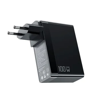 Пътнически адаптер – Mcdodo Nuc AR Power Series (CH-8101 Pro) – UK/US/EU, 2× Type-C, USB-A, 100W, GaN – Черен