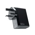 Пътнически адаптер – Mcdodo Nuc AR Power Series (CH-8101 Pro) – UK/US/EU, 2× Type-C, USB-A, 100W, GaN – Черен