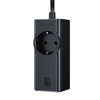 Разклонител 4-в-1 – Mcdodo Super Cube Series (CH-4620) – Schuko, 2× Type-C, USB-A, 70W, GaN, 1.5m – Черен