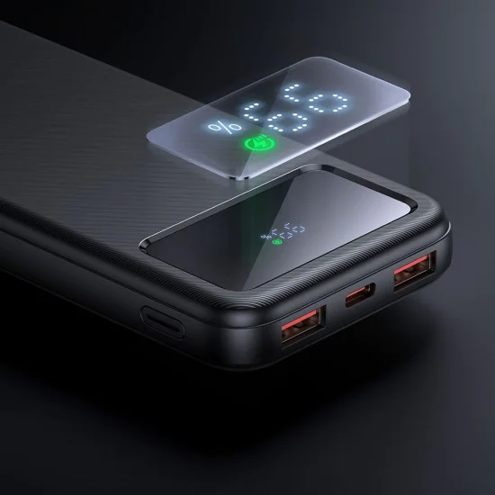 Външна батерия (MC-4220) - Mcdodo - Type-C + 2x USB-A, 10000mAh, 22.5W, LED дисплей - Черно