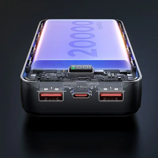 Външна батерия (MC-4230) - Mcdodo - Type-C + 2x USB-A, 20000mAh, 22.5W, LED дисплей - Черно
