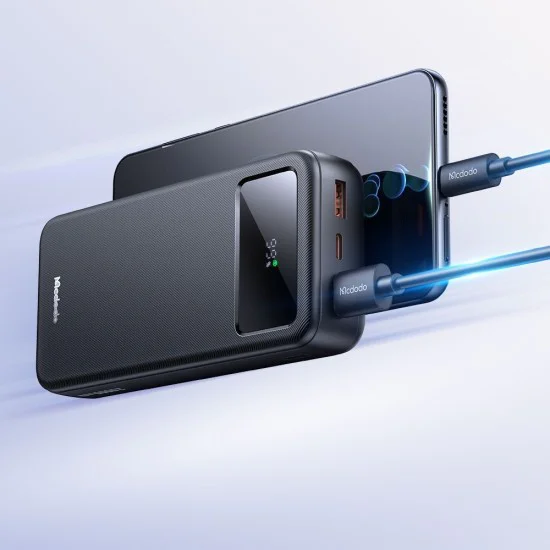 Външна батерия (MC-4230) - Mcdodo - Type-C + 2x USB-A, 20000mAh, 22.5W, LED дисплей - Черно