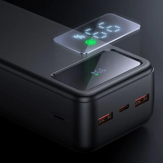 Външна батерия (MC-4240) - Mcdodo - Type-C + 2x USB-A, 30000mAh, 22.5W, LED дисплей - Черно