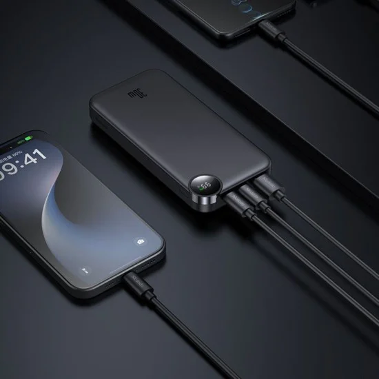 Mcdodo - Външна батерия (MC-3850) - USB-C порт, 10000mAh, 30W, LED дисплей - Черен